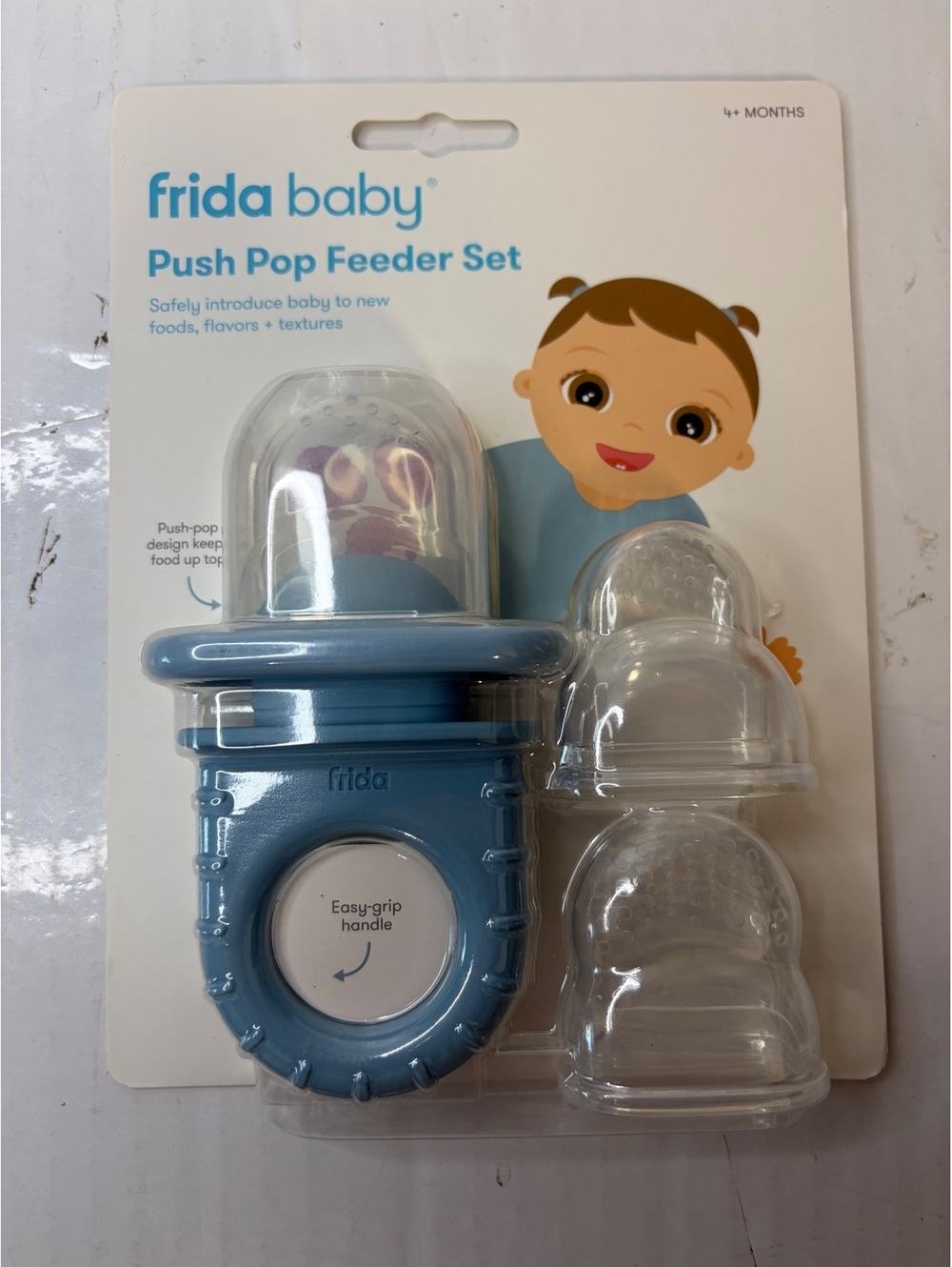 frida baby Push Pop Feeder Set - Baby Food Feeder with Easy-Grip Handle